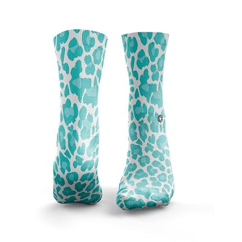 Hexxee Women's Aqua Blue Leopard Socks : 4-7 Uk / 6-9 Us