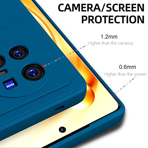 Image of Kapa Matte Lens Protective Shockproof Flexible Back Cover for Vivo X80, Slim Silicone with Soft Lining Shockproof Flexible Full Body Bumper Case (Blue)