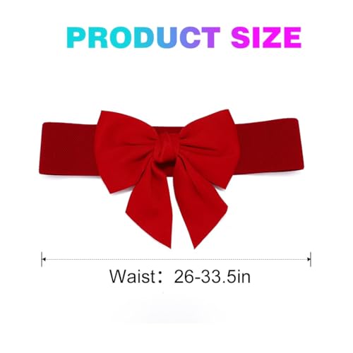 COSYDAYS Red Bow Belt Wide Elastic Belts for Women4