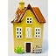 Yellow Picket Fence Cottage (20cm X 12cm)