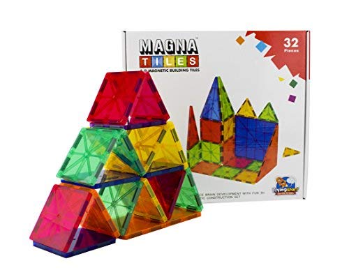 Magna Tiles by Flying Start Magnetic Tiles 3 D Construction Set (32 pieces) Multicolor