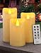 HOME MOST Set of 3 Waterproof Pillar LED Candles with Remote & Timer (CREAM, 5"/6"/7" Tall, Oblique Edge) - Remote Candles Flickering Flameless Candles - Fake Candles for Centerpieces Battery Candles