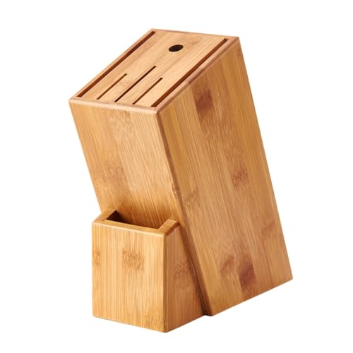 CIYODO Modern Bamboo Knife Block Holder Kitchen Knife Storage Rack Kitchen Counter Organizer