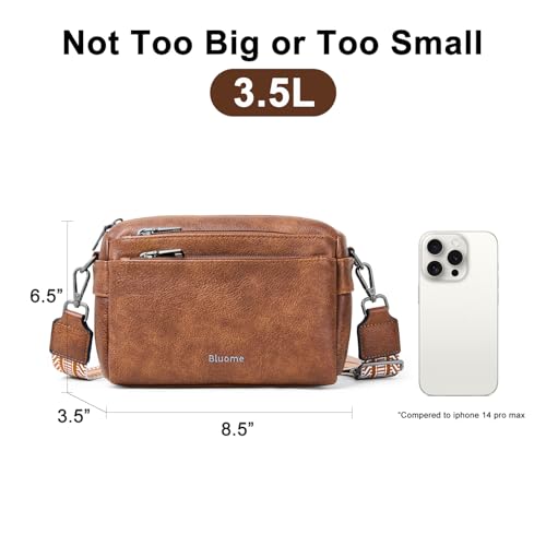 Bluome 5 Zips Crossbody Bags For Women Travel Bag Small Pu Leather Shoulder Cross Body For Woman Purses Handbags3