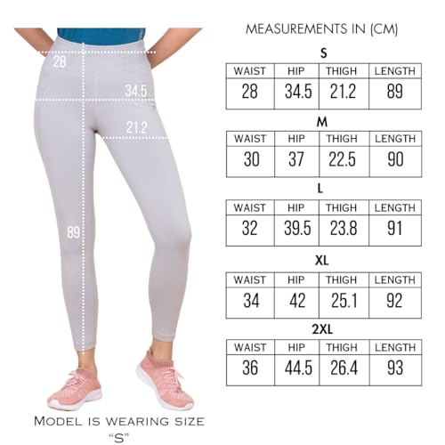 Image of 3rd Planet Women's High Waist Activewear Leggings | 4-Way Stretch, Sweat-Wicking, Non-See-Through Gym & Yoga Tights with Side Pockets | Comfortable Slim Fit Pants for Workout, Running & Fitness