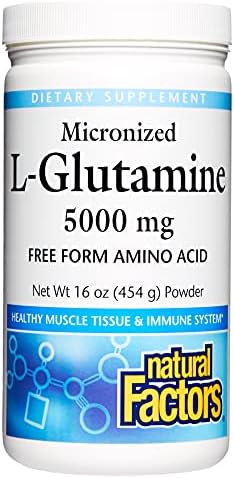 Natural Factors, Micronized L-Glutamine Drink Mix 5000 mg, Supports Muscles and Immune Function, 16 Oz