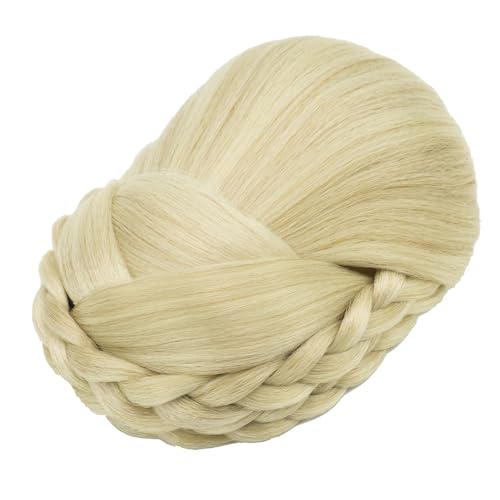 IMISSU Braided Chignon Dancer Hair Cover Donut Hair Pieces Scrunchies Hair Bun Wig Clips Updo Wedding Party for Women (M5 Dirty Blonde)