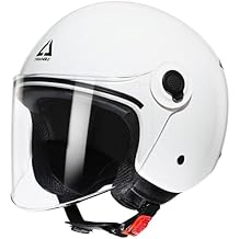 TRIANGLE Open Face Motorcycle Helmet Retro 3/4 Helmets with Clear Visor for Men Women DOT Approved