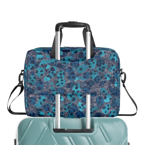 Maletín para laptop con diseño leopardo azul oscuro miniatura 6