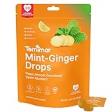 Temimar Mint-Ginger Drops for Nausea Relief, Smooth Upset Stomach, Motion & Morning Sickness Relief, with Ginger, Lemon, Spearmint & Vitamin B6, 30 Individually Wrapped Candies