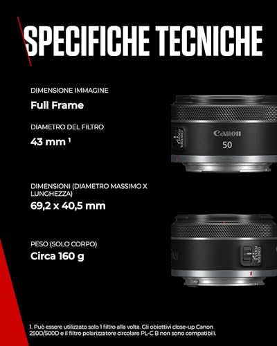 Obiettivo Canon RF 50mm F1.8 STM – Obiettivo Fotografico Compatto e Leggero per Fotocamere EOS Serie R, Ampia Apertura, Messa a Fuoco Fluida - Ideale per Ritratti e Fotografia Creativa - 6