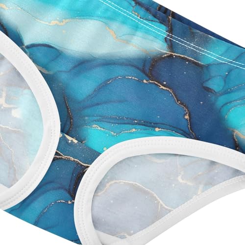 Joisal Toddler Girls Underwear 2t Cotton Girl Panties Cute Artistic Briefs Undies Kids Blue Turquoise Art Gold4