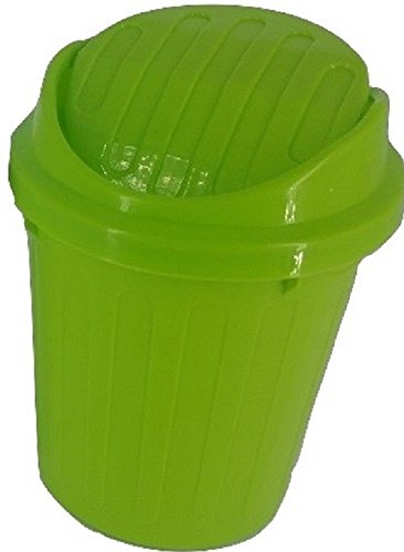 Mini caneca de basura con tapa abatible verde miniatura 1