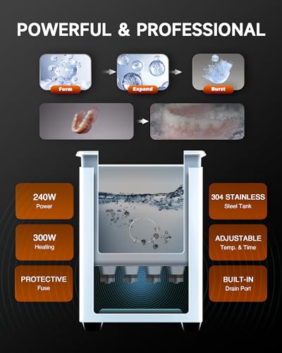 Creworks Professional 10L Ultrasonic Cleaner with Degas, 7-Level Power Adjustable Ultrasound Cleaner, 2.6 gal Digital Ultrasonic Cleaning Machine for Tools Parts Instrument & Jewelry Glasses