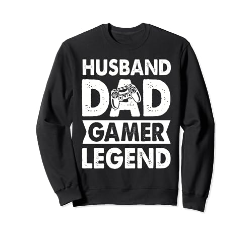 Husband Dad Gamer Legend Día del Padre Cumpleaños Daddy Gaming Sudadera