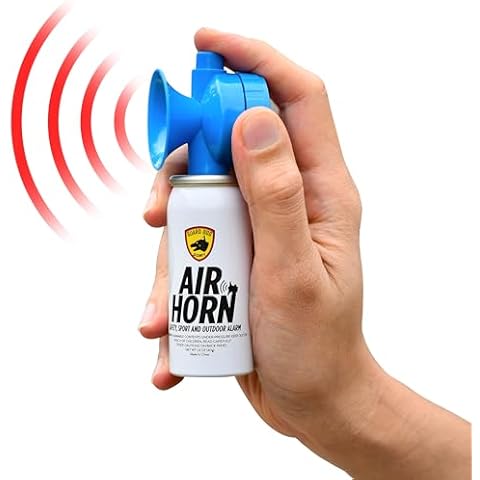 Guard Dog Security Air Horn For Safety, Loud Blow Horn, Hand Held Mini Air Horn for Self-Defense, Audible Over 1 Mile, 1.4 oz Can, Powerful Portable Air Horn for Protection, Mini Canned Accessories Cover