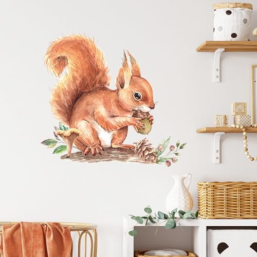 Vinilo decorativo infantil ardilla piña sacinora para pared