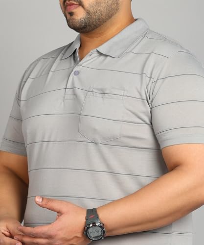 Image of INKKR Half Plus Size Men's Regular Fit Striped Tshirt