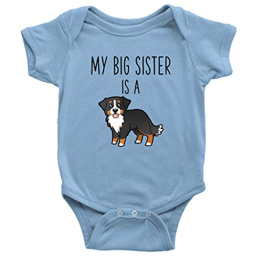 Image of Sobilar My Big Sister is A Bernese Mountain Baby Bodysuit Funny Dog Lover Baby Clothes Baby Boy Baby Girl Bodysuit