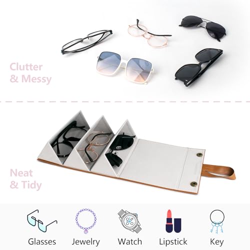 Image of Sunglasses Travel Case,Foldable Eyeglasses Case, Portable Multiple Glasses Case for Women Men Girls