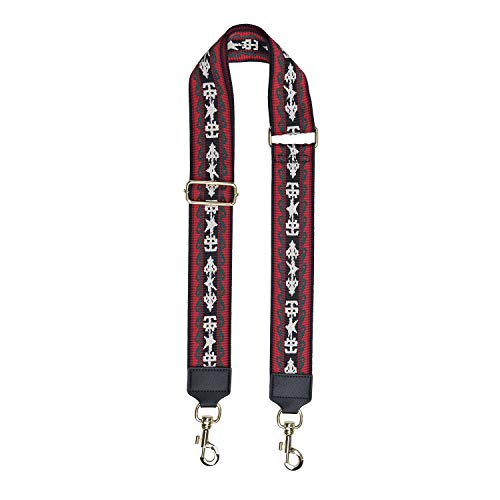 2 Inch Wide Bag Strap Adjustable Purse Strap Jacquard Woven Canvas Guitar Strap Style Shoulder Strap Gift (Red Style)