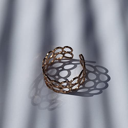 ALEXASCHA Mutter Tochter Geschenk • Ring Set aus 2 Statement Ringen in Silber & Roségold • Muttertagsgeschenk • Schmuckset verstellbar ab Größe 60 (Ø 19 mm)