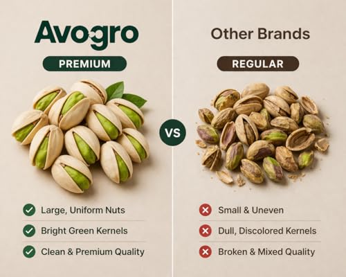 Image of Avogro Premium Pistachio Nuts - Crunchy, Naturally Delicious, Protein-Rich Dry Fruit for Snacking & Cooking (500g)