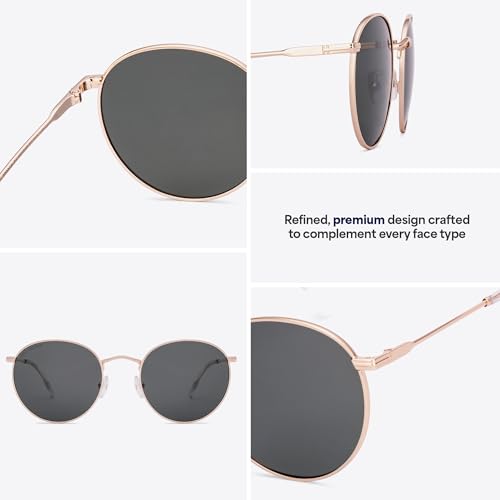 Image of John Jacobs | Full Rim Round Stylish & Premium Sunglasses | Polarized and 100% UV Protected | Men & Women | Medium | JJ S70019