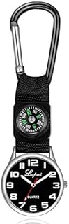 Sports Watch, Casual Multi Function Compass Watch with a Carabiner Hanging on The