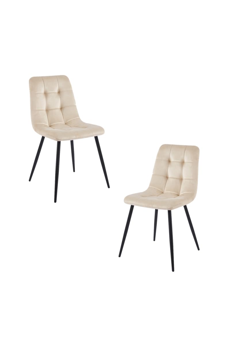 Regalos Miguel - Packs Sillas Comedor - Pack 2 Sillas Stuhl Terciopelo - Beige