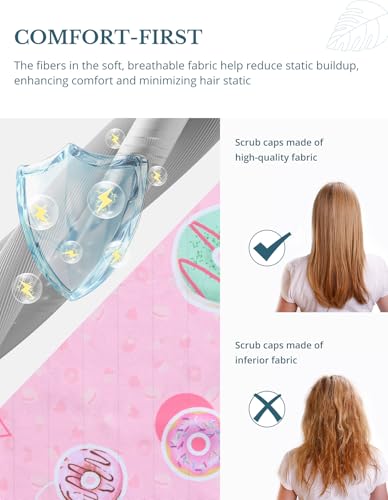 Image of Scrub Caps for Women with Buttons, Classic Surgical Caps