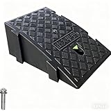 段差スロープ 車/バイク/車椅子対応 (高さ13cm/16cm/19cm) 転倒防止&滑り止め加工 夜間反射付き｜玄関・車庫・庭の段差解消に 屋内/屋外兼用 バリアフリー ガレージ用スロープ (25CMx45CMx19CM)