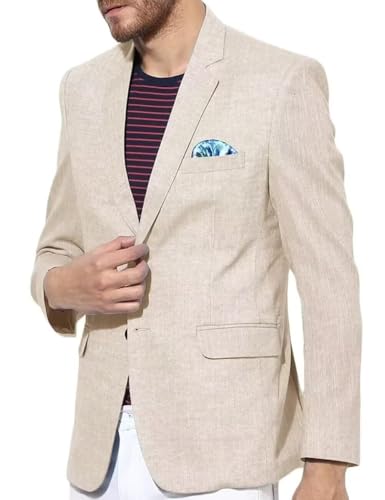 Men's Blazer Linen Jacket Regular Fit Two Buttons Casual Sport Coats Lightweight Sports Jacket2