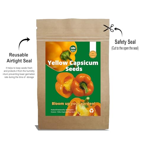 Image of Yellow Bell Pepper Seeds | Yellow Capsicum | Chilli | Mirchi for Home Gardening | Planting (Yellow Bell Pepper)