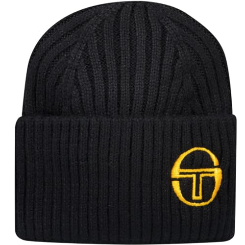 Bonnet côtelé Noir Sergio Tacchini Seppi bonnet d'hiver en maille souple