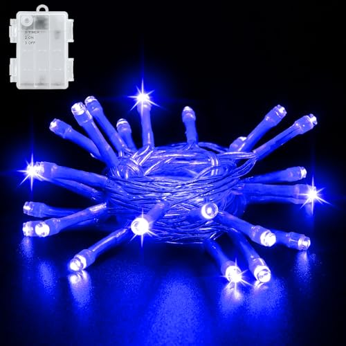 cshare Guirlande lumineuse à piles, 3 m, 30 LED, fonctionne avec minuteur, étanche IP65, guirlande lumineuse pour pot, jardin, camping, Noël, décoration...
