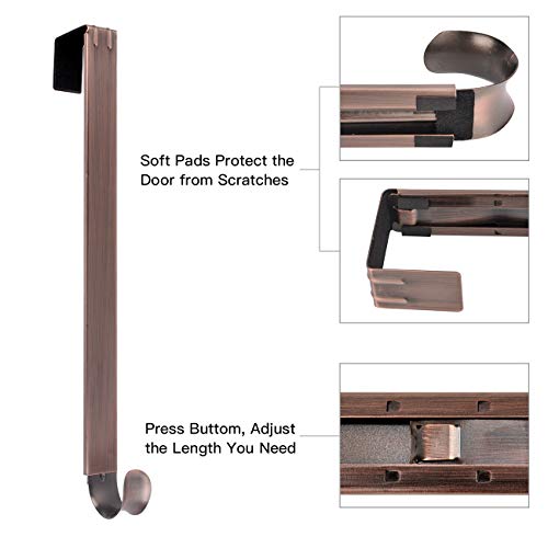 Ancintre Wreath Door Hanger,Easter Decorations Adjustable 15 To 25 Inch Wreath Hanger Over The Door Hooks Organizer For Front Door Decor,Heavy Duty With 20Lb Wreath Hook Welcome Sign For Front Door #TOP5