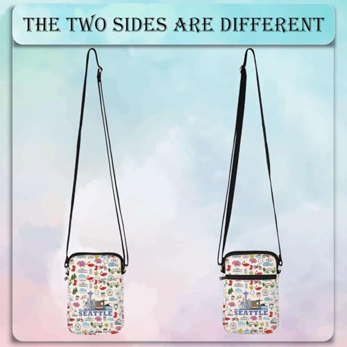 MEIKIUP Seattle Travel Makeup Bag Seattle Gift Seattle Landmarks Zipper Pouch Bag Seattle Souvenir for Seattle Traveller (Seattle CB)3