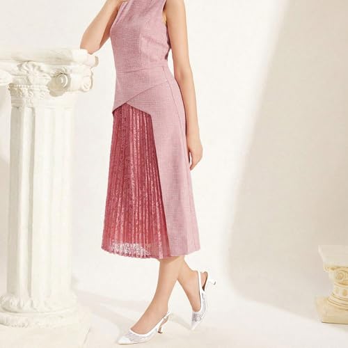 Women's Mesh Lace embroidery Kitten Heel Slingback Pumps with Adjust Ankle strap Summer Sexy Backless Low heel Closed Pointed Toe Sandals for Party Prom Wedding Bridal Evening4