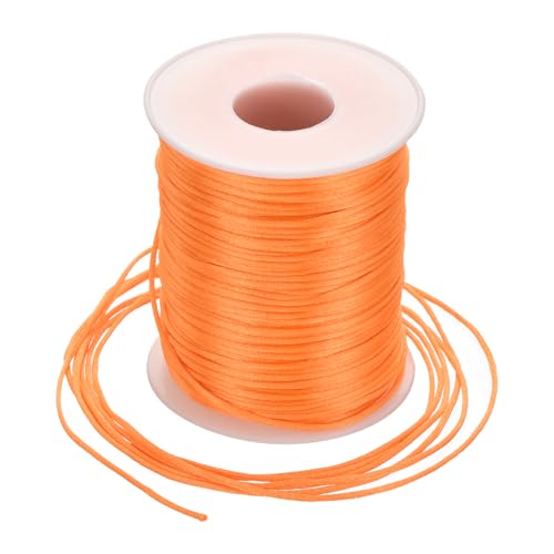 Rebower Nylon Satin Cord 1.5mm, 109 Yard Nylon String for Bracelet Braided Thread [for Jewelry Making Necklace Chinese Knot Craft] - Orange