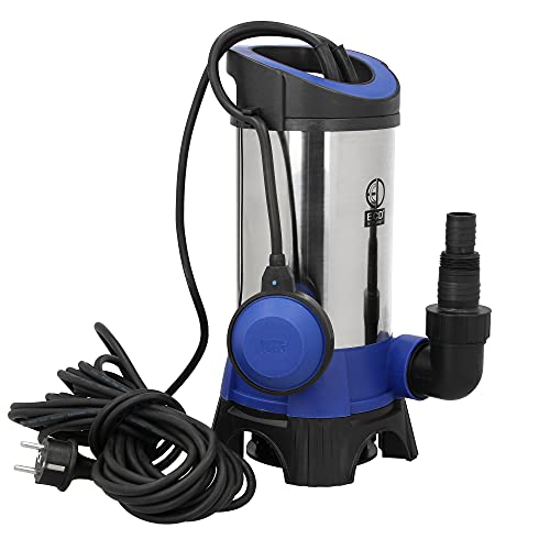 Preisvergleich Produktbild ECD Germany Schmutzwasserpumpe 1100W mit Schwimmerschalter, Tauchpumpe mit Förderleistung max. 15000 l / h, Eintauchtiefe bis 7m, Förderhöhe max. 11m, Fremdkörper bis Ø 25mm, Gartenpumpe Kellerpumpe