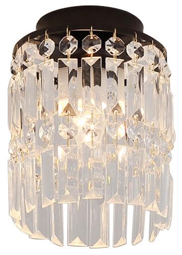 Modern Black Crystal Ceiling Light Fixtures Flush Mount Hallway Ceiling Light Drum Small Ceiling Light Farmhouse Ceiling Lighting