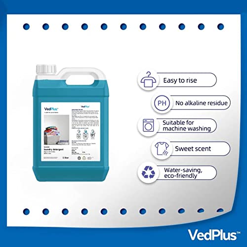 Image of Liquid Detergent 5 Liter | Laundry Liquid For Fabric Care | Suitable For Top-Load And Front Load Machine And Hand Wash | Concentrated Laundry Detergent (5 liters)