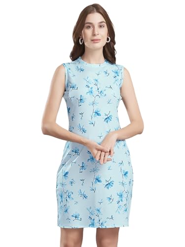Image of Selvia Women's Lycra Bodycon Midi Dress (743DTK11810N-L Sky Blue