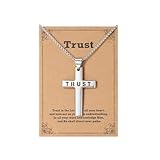 Lcherry Trust Cross Necklace - Religious Baptism Gifts for Men, Christian Jewelry