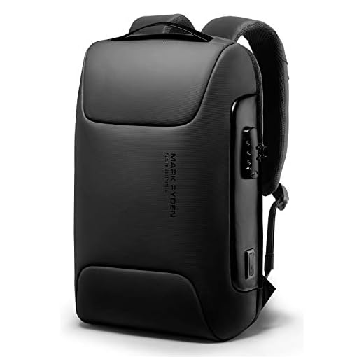 Mark Ryden Mochila portatil, Mochila antirrobo portatil 15,6 Pulgadas, Mochila Moto Impermeable，Abertura de Carga USB, para los Estudios, Viajes o Trabajo - Negra