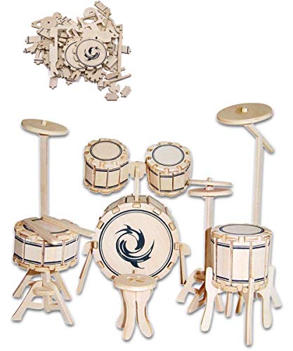 3D Wooden Jazz Drum Puzzle Manual Jigsaw Stereo Simulation Model Children Puzzle Ideal Gifts for Adults and KidsÂ 
