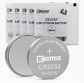 5PCS EEMB CR2032 Battery 3V Lithium Battery 2032 Coin Cell Batteries 3 Volt Li-MnO Button Battery UL Certified Single Use Battery