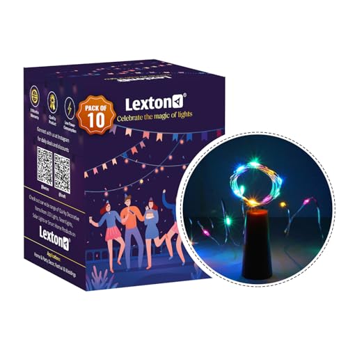 Image of Lexton Multicolor Cork Light | 20 Led | Multicolor | Pack of 10 | for Indoor & Outdoor Decorations