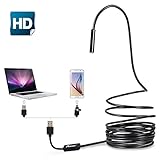 USB Endoscope, Potensic 2 In 1 Digital Endoscope Borescope/Waterproof Camera 2.0 Megapixels, 6 LED Lights and Snake Wire - 16.4 ft (5 m)